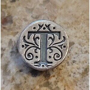 Kameleon Sterling Letter  T Jewelpop  Snap Button Genuine  Signed 925